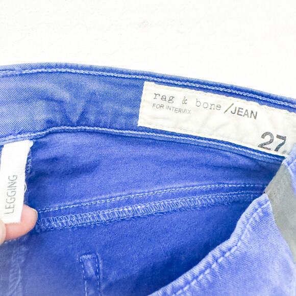 Rag & Bone Intermix Jegging Blue Denim Jeans Lapis Tuxedo Size 27 - Picture 6 of 8